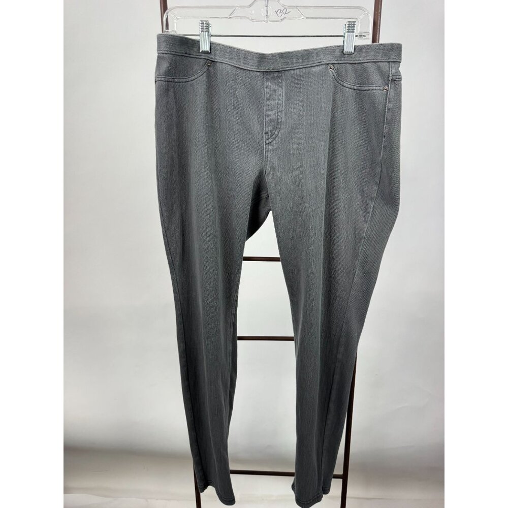 Hue Womens Gray Jeggings XL Cotton Blend Stretch Denim Pants